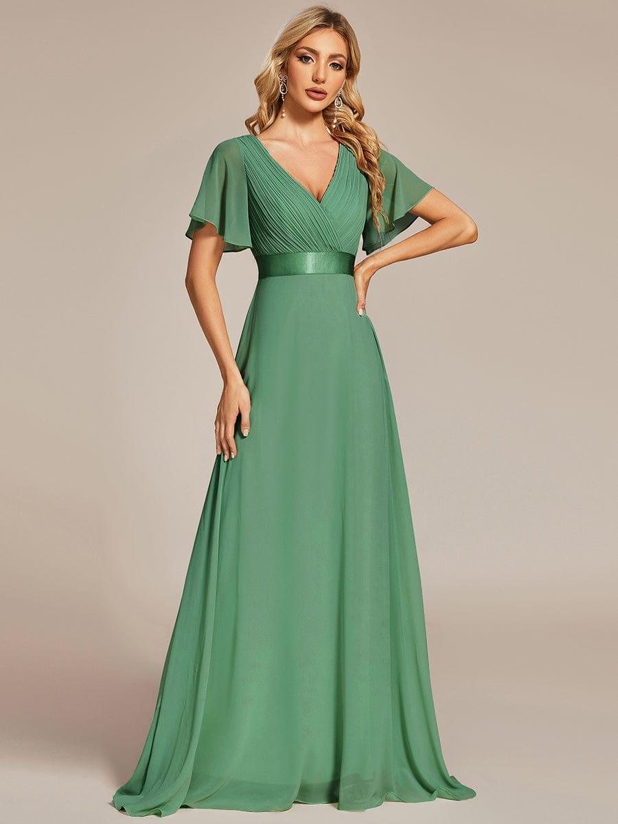 MÓNICA | Vestido Largo de Dama de Honor con Cintura Imperio y Mangas de Volante