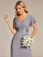 MÓNICA | Vestido Largo de Dama de Honor con Cintura Imperio y Mangas de Volante