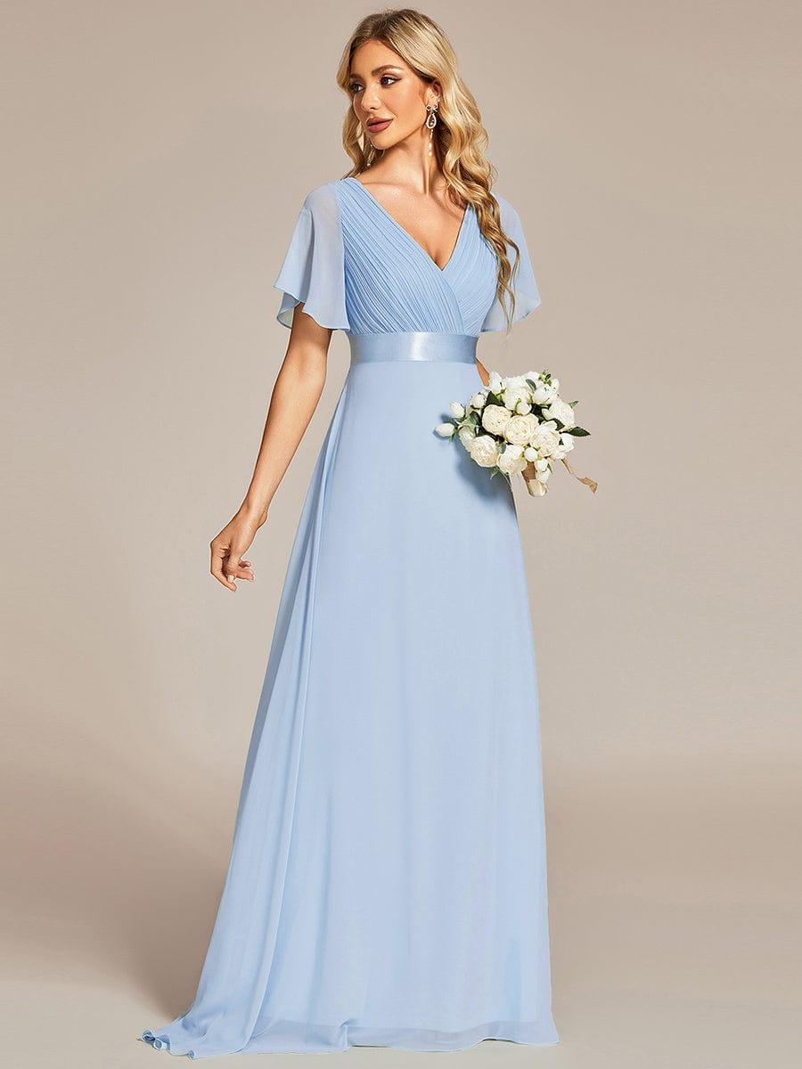 MÓNICA | Vestido Largo de Dama de Honor con Cintura Imperio y Mangas de Volante