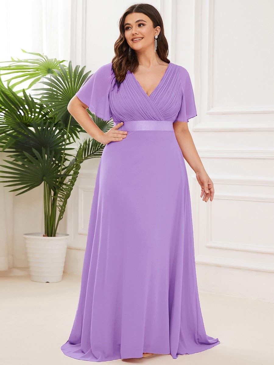 MÓNICA | Vestido Largo de Dama de Honor con Cintura Imperio y Mangas de Volante