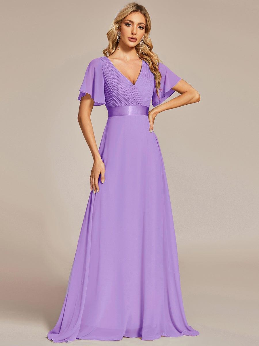 MÓNICA | Vestido Largo de Dama de Honor con Cintura Imperio y Mangas de Volante
