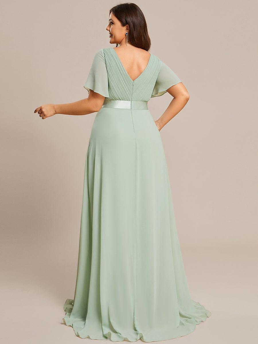 MÓNICA | Vestido Largo de Dama de Honor con Cintura Imperio y Mangas de Volante