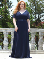 MÓNICA | Vestido Largo de Dama de Honor con Cintura Imperio y Mangas de Volante