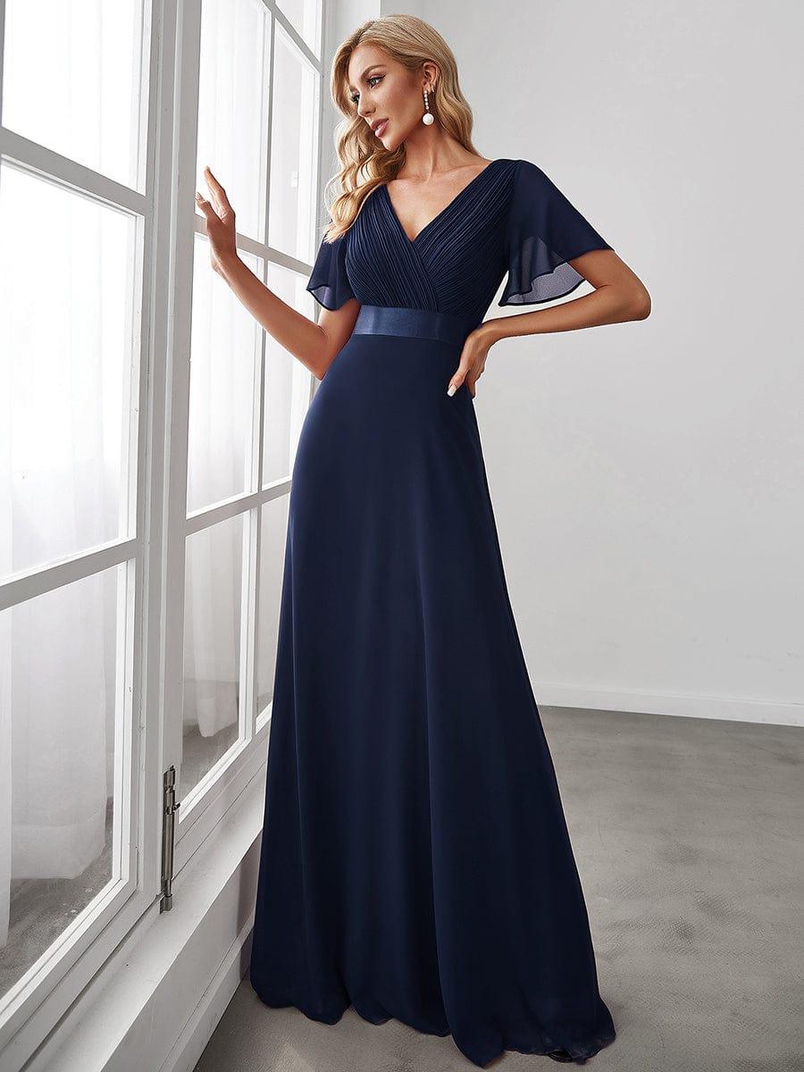 MÓNICA | Vestido Largo de Dama de Honor con Cintura Imperio y Mangas de Volante