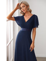 MÓNICA | Vestido Largo de Dama de Honor con Cintura Imperio y Mangas de Volante