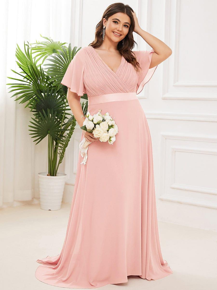 MÓNICA | Vestido Largo de Dama de Honor con Cintura Imperio y Mangas de Volante