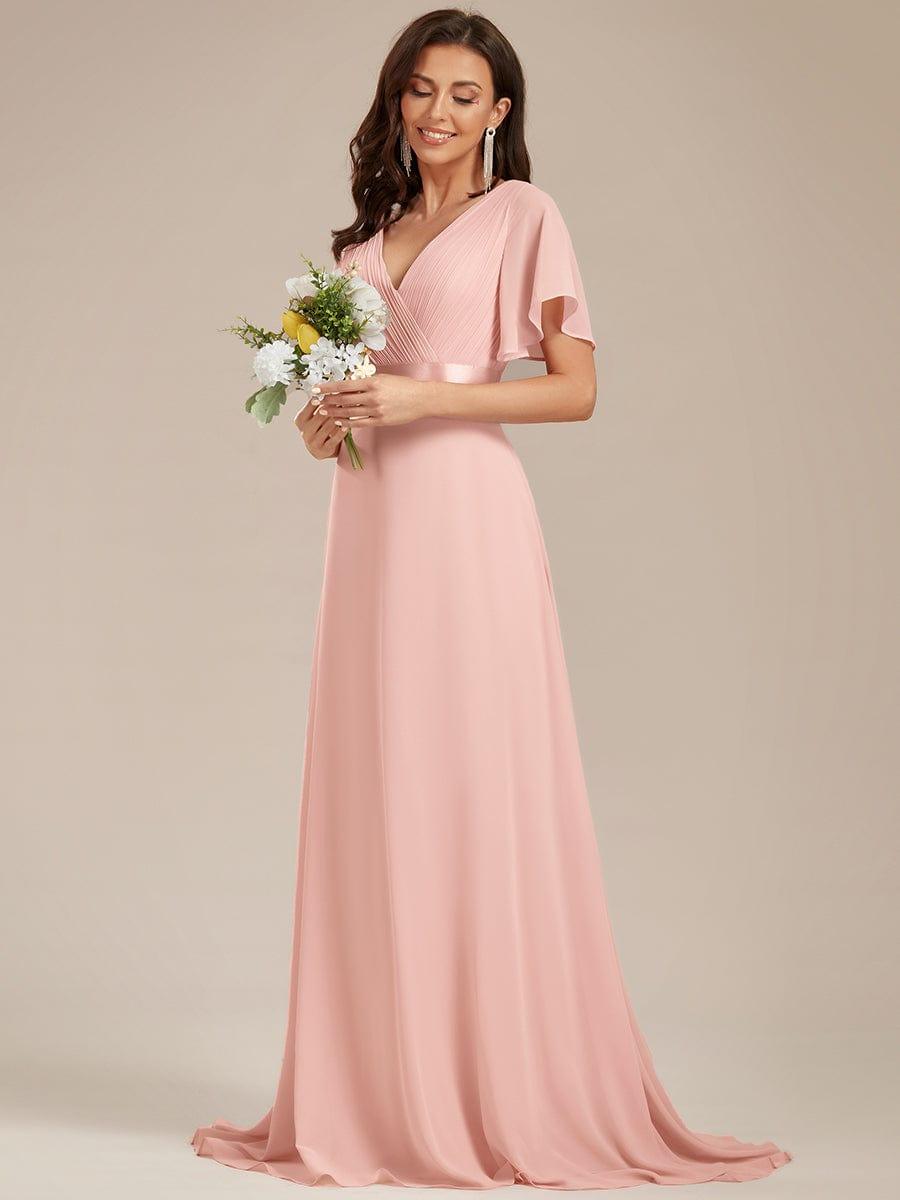 MÓNICA | Vestido Largo de Dama de Honor con Cintura Imperio y Mangas de Volante