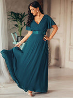MÓNICA | Vestido Largo de Dama de Honor con Cintura Imperio y Mangas de Volante