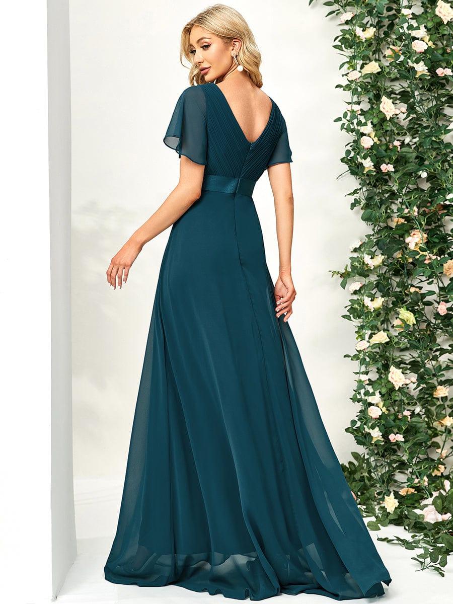 MÓNICA | Vestido Largo de Dama de Honor con Cintura Imperio y Mangas de Volante