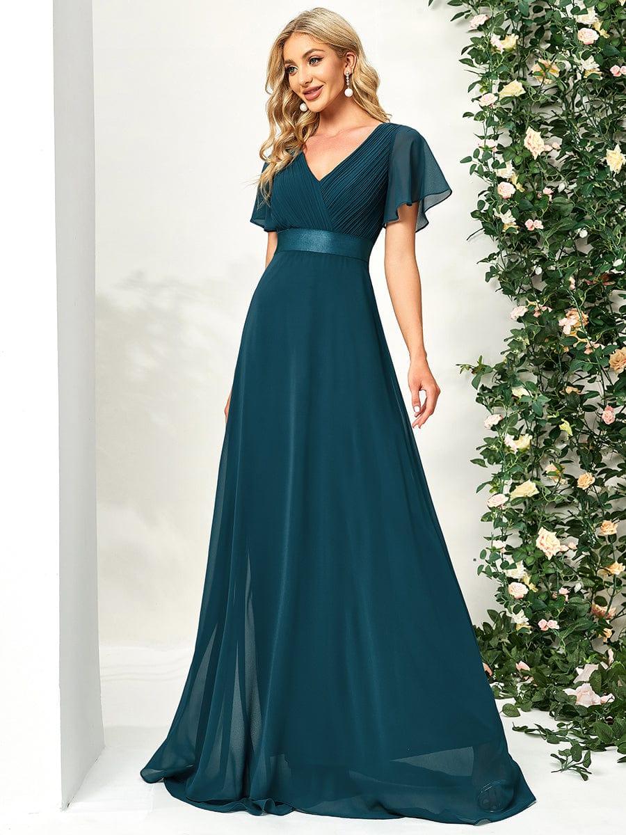MÓNICA | Vestido Largo de Dama de Honor con Cintura Imperio y Mangas de Volante