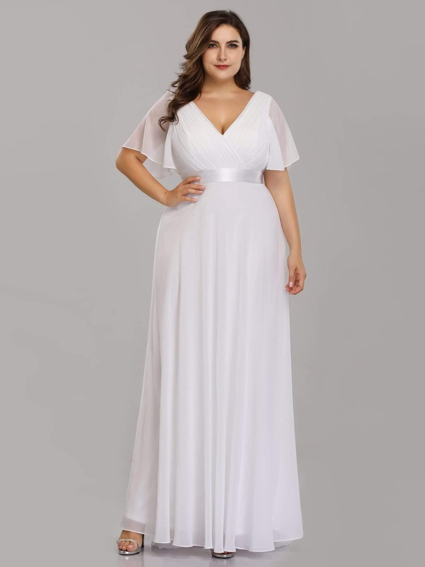 MÓNICA | Vestido Largo de Dama de Honor con Cintura Imperio y Mangas de Volante