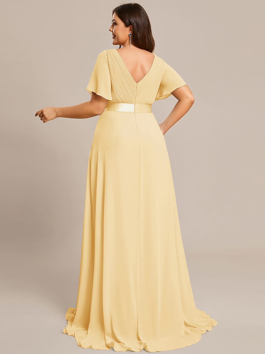 MÓNICA | Vestido Largo de Dama de Honor con Cintura Imperio y Mangas de Volante