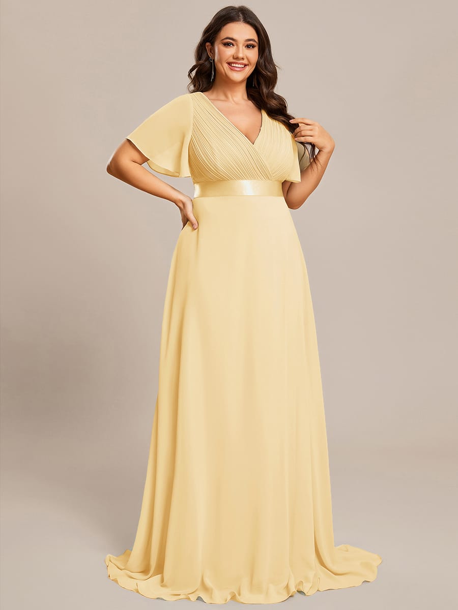 MÓNICA | Vestido Largo de Dama de Honor con Cintura Imperio y Mangas de Volante