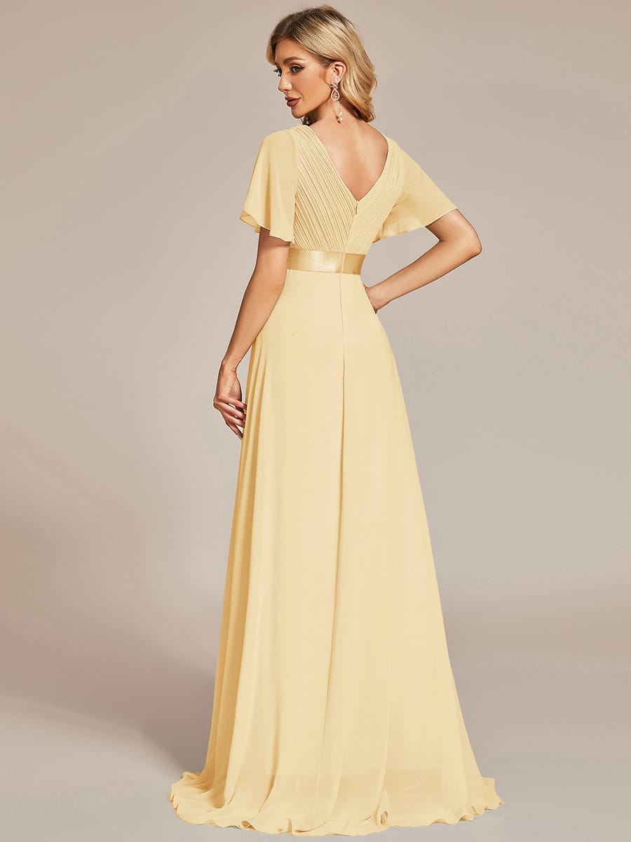 MÓNICA | Vestido Largo de Dama de Honor con Cintura Imperio y Mangas de Volante