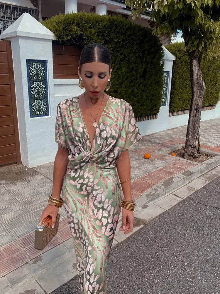 Clara — Vestido Midi Estampado Elegante