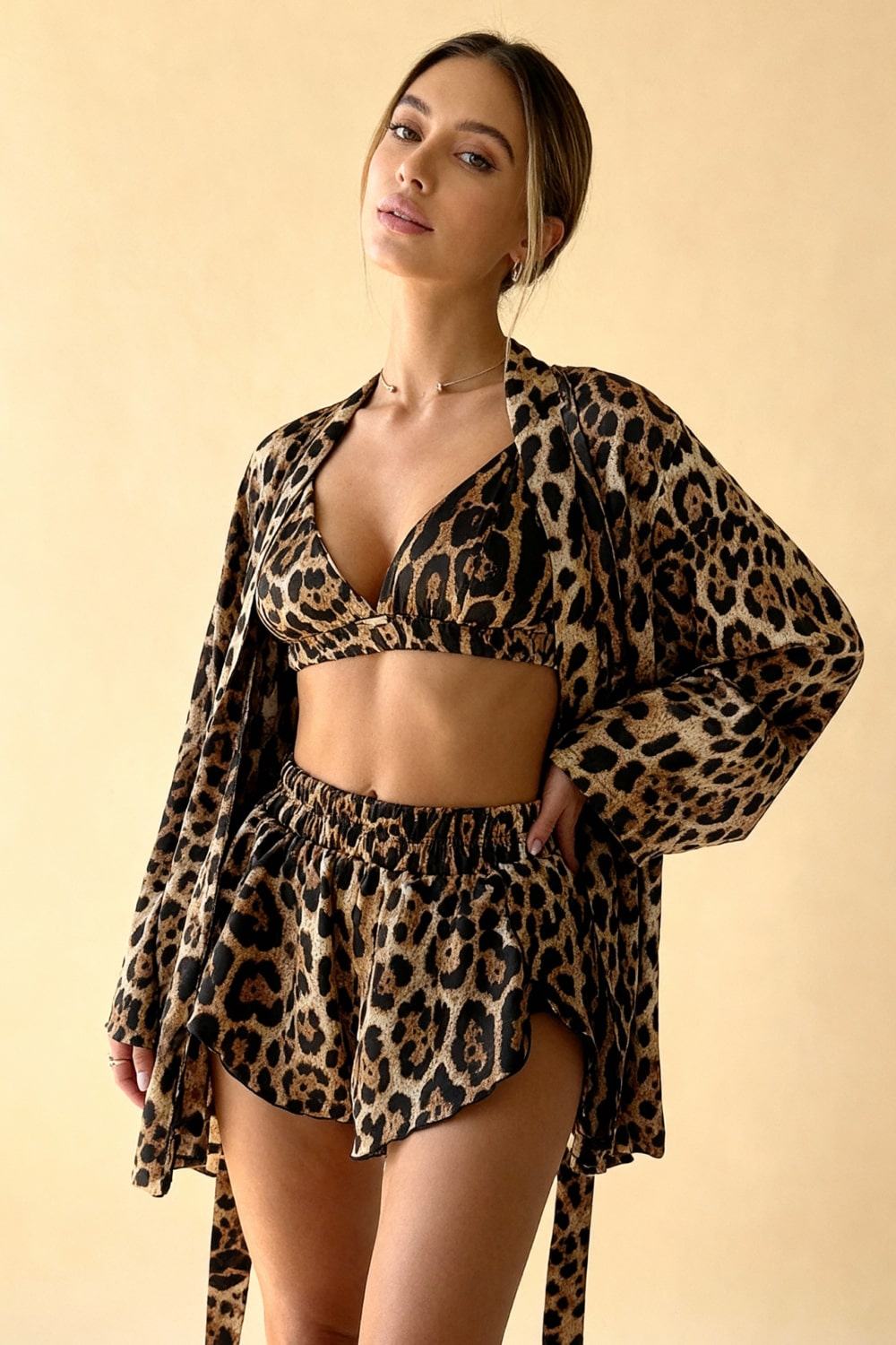 Conjunto de pijama de 3 piezas Felina