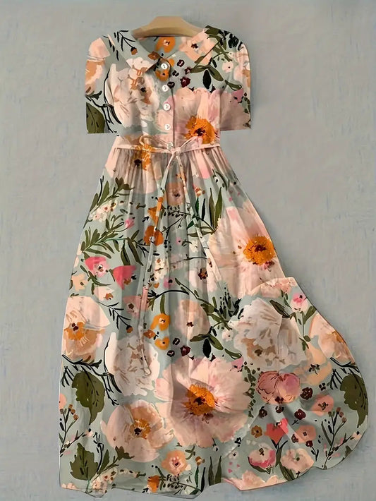 Aurelia | Robe Florale d'Été Tons Chauds