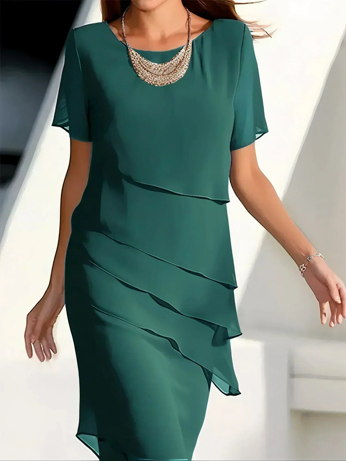 Elena - Vestido Fluido de Capas de Valerina Milano