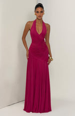 Vestido largo Cova - frambuesa