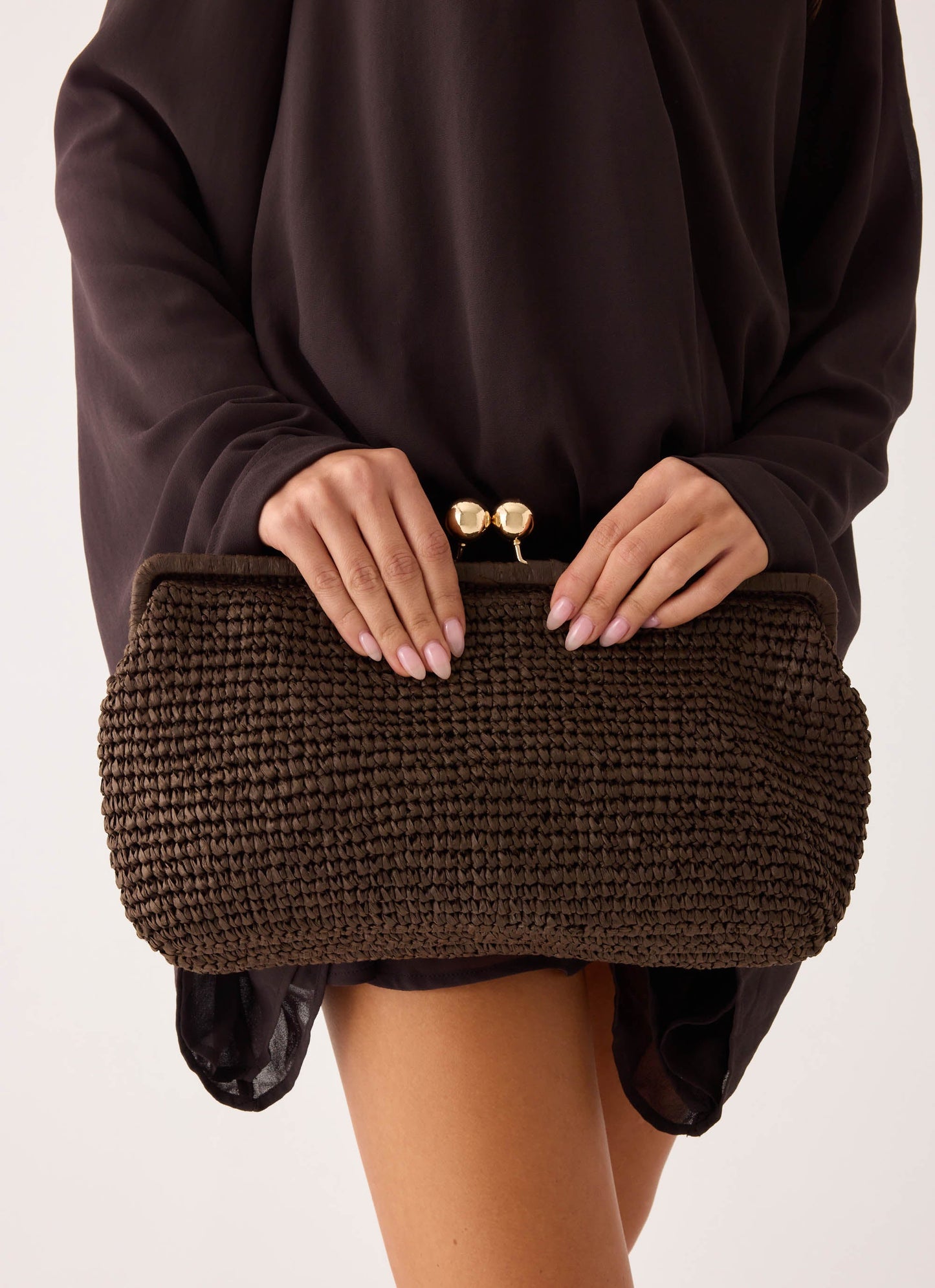 Gia Clutch Bag - Brown