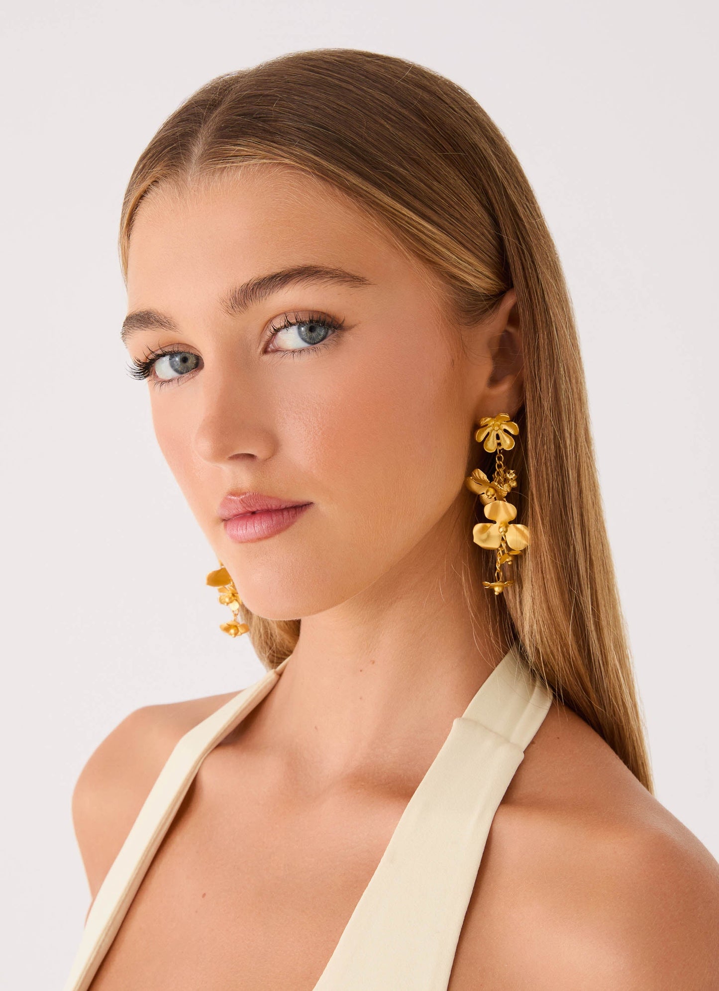 Golden Petal Earrings - Gold