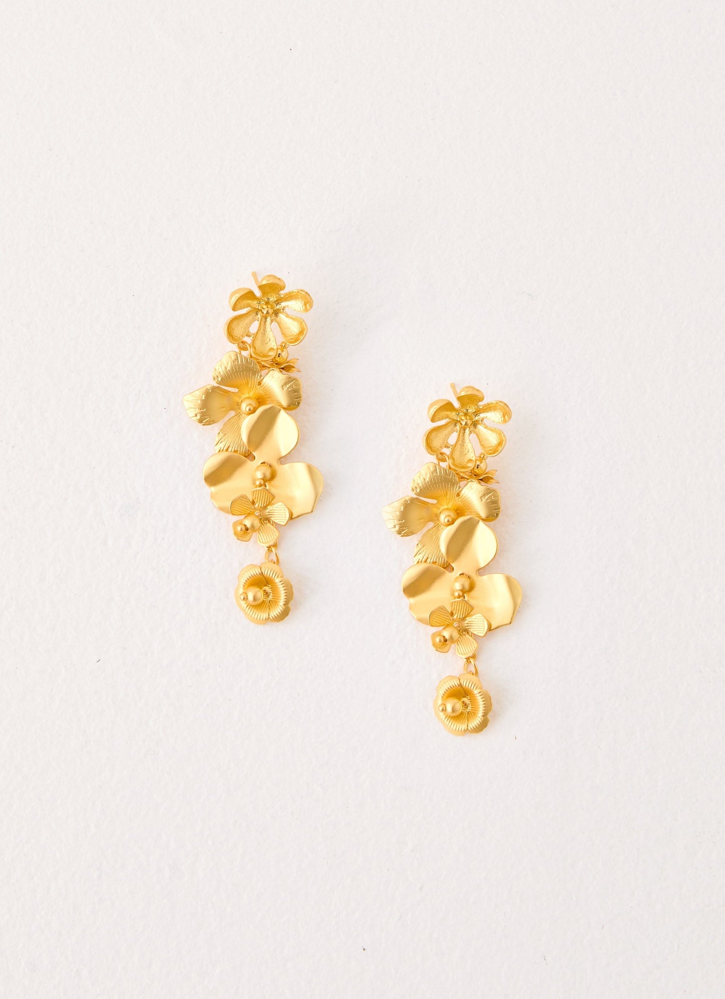 Golden Petal Earrings - Gold
