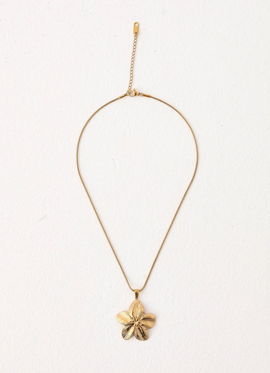 Hibiscus Gold Necklace - Gold