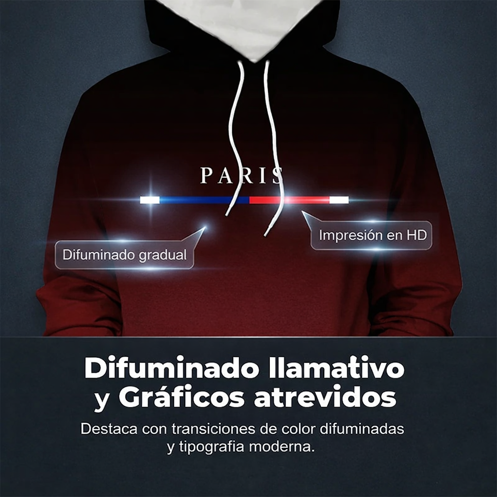Conjunto Deportivo Degradado para Hombre – Sudadera con Capucha y Pantalón Jogger