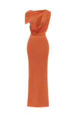 Vestido largo Kalina - naranja quemado
