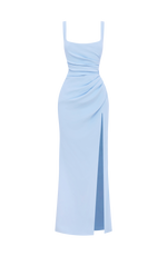 Vestido largo Laleh - azul glaciar