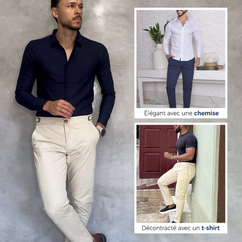 Álvaro - Pantalones de Corte Slim para Hombre de Valerina Milano