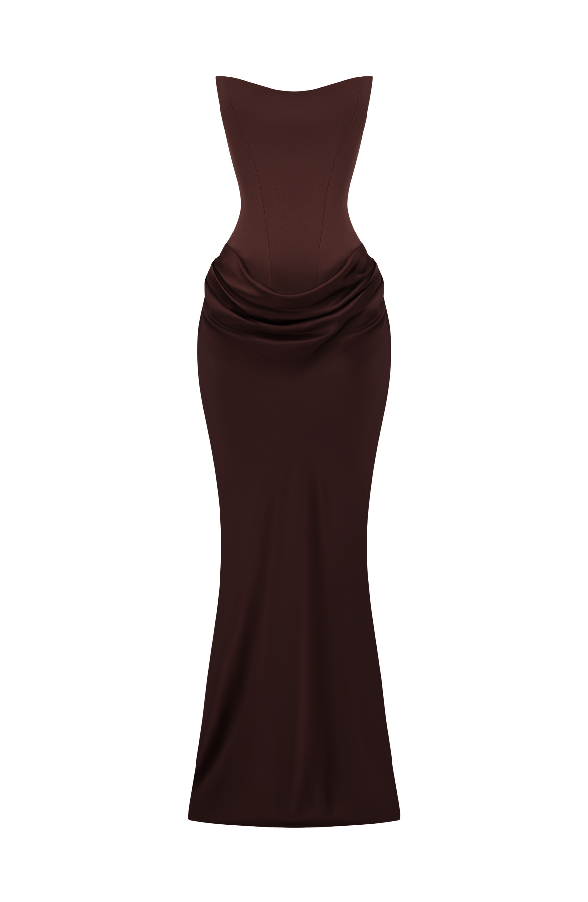 Vestido largo Maggie - marrón ciruela