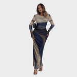 Amélia - Vestido Maxi Ajustado de Manga Larga