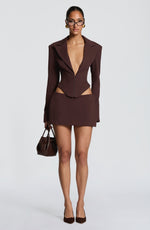 Blazer corta Agatha - marrón ciruela