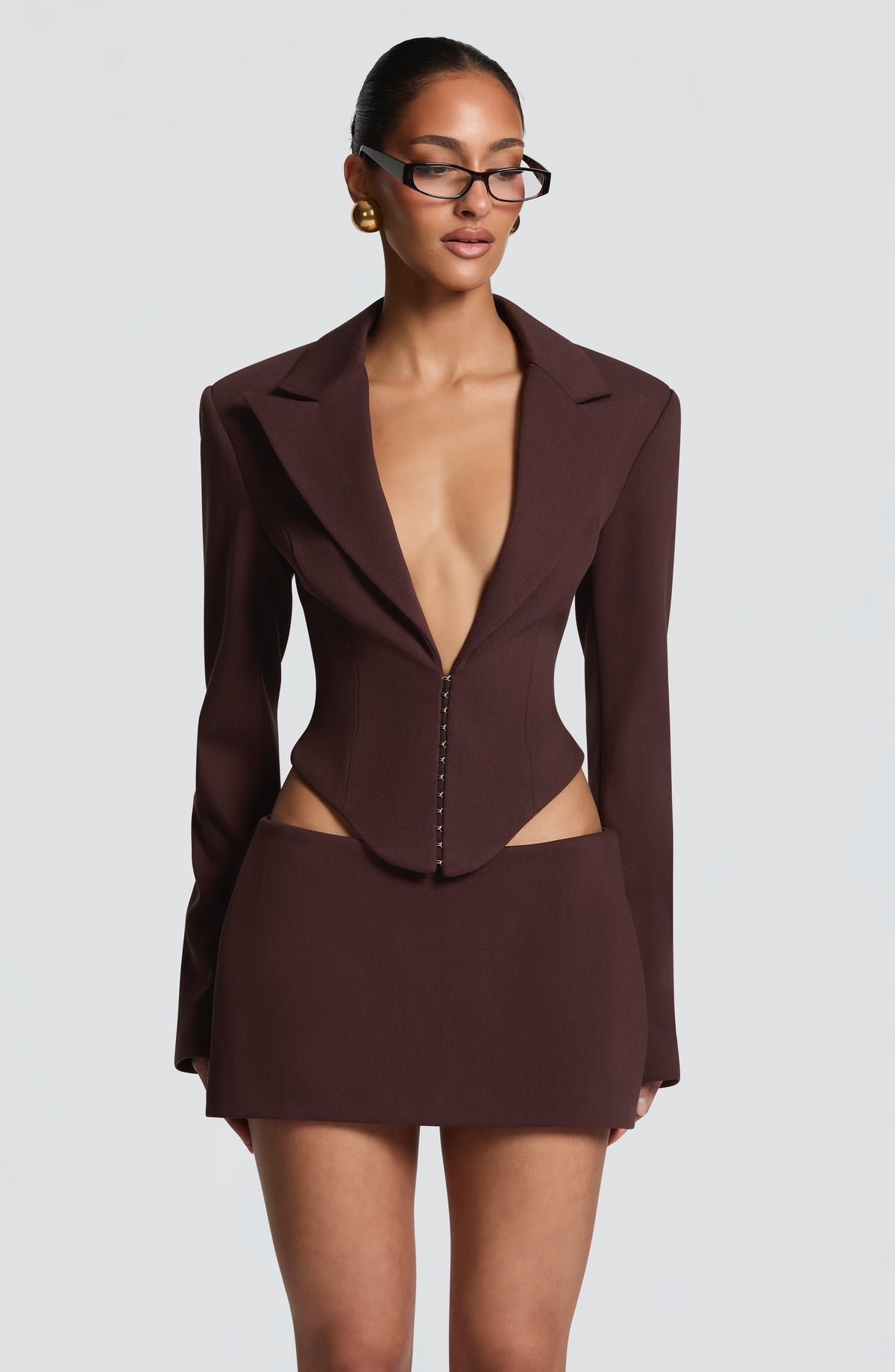 Blazer corta Agatha - marrón ciruela