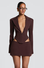 Blazer corta Agatha - marrón ciruela