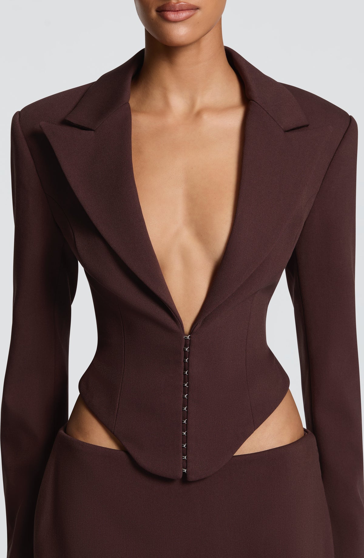 Blazer corta Agatha - marrón ciruela