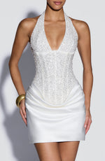 Vestido corto Adessa - marfil