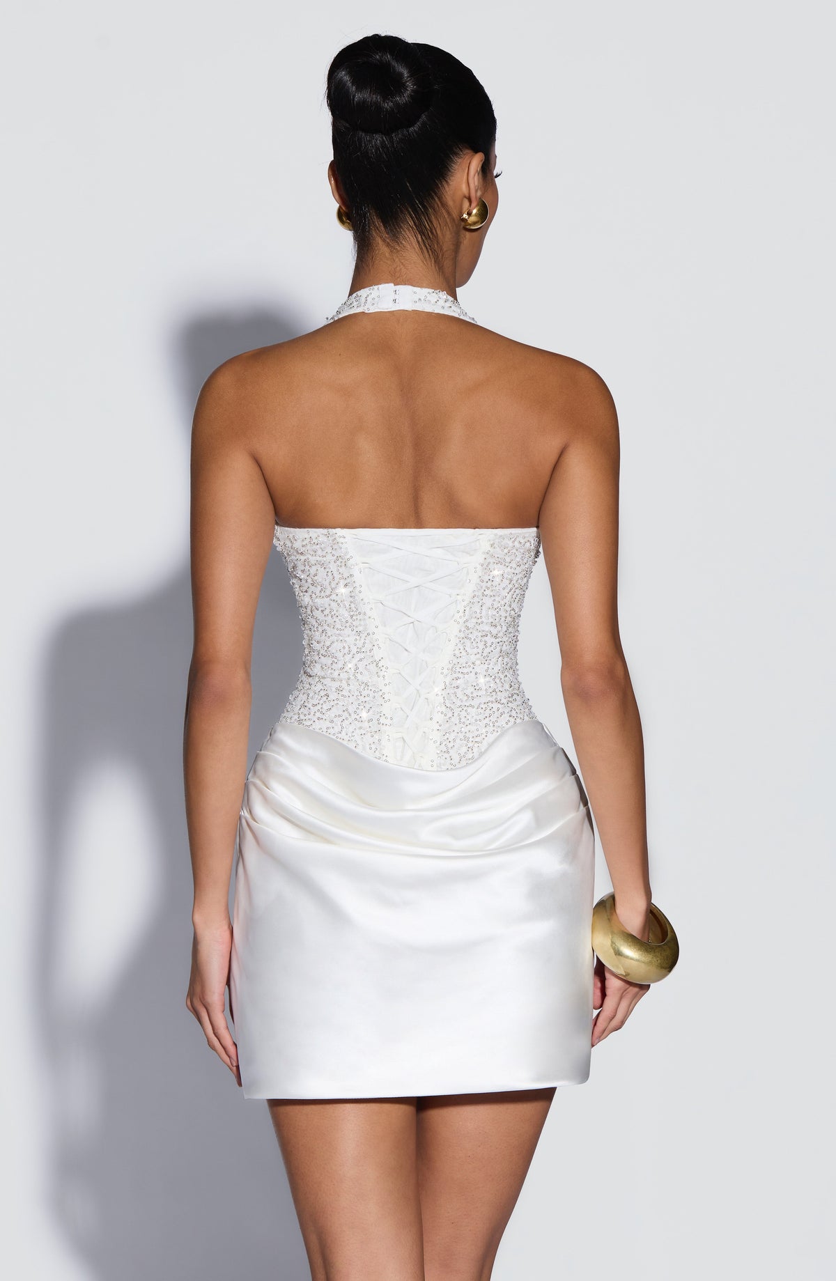 Vestido corto Adessa - marfil
