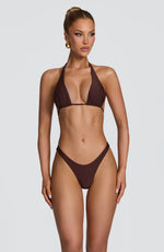 Top de bikini triangular Pietra - marrón ciruela