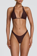 Top de bikini triangular Pietra - marrón ciruela