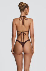 Top de bikini triangular Pietra - marrón ciruela
