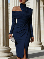 CELIA – Vestido Elegante Asimétrico con Cuello Halter