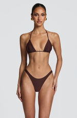 Top de bikini triangular Suki - marrón ciruela