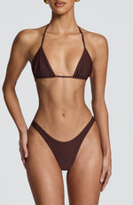 Top de bikini triangular Suki - marrón ciruela