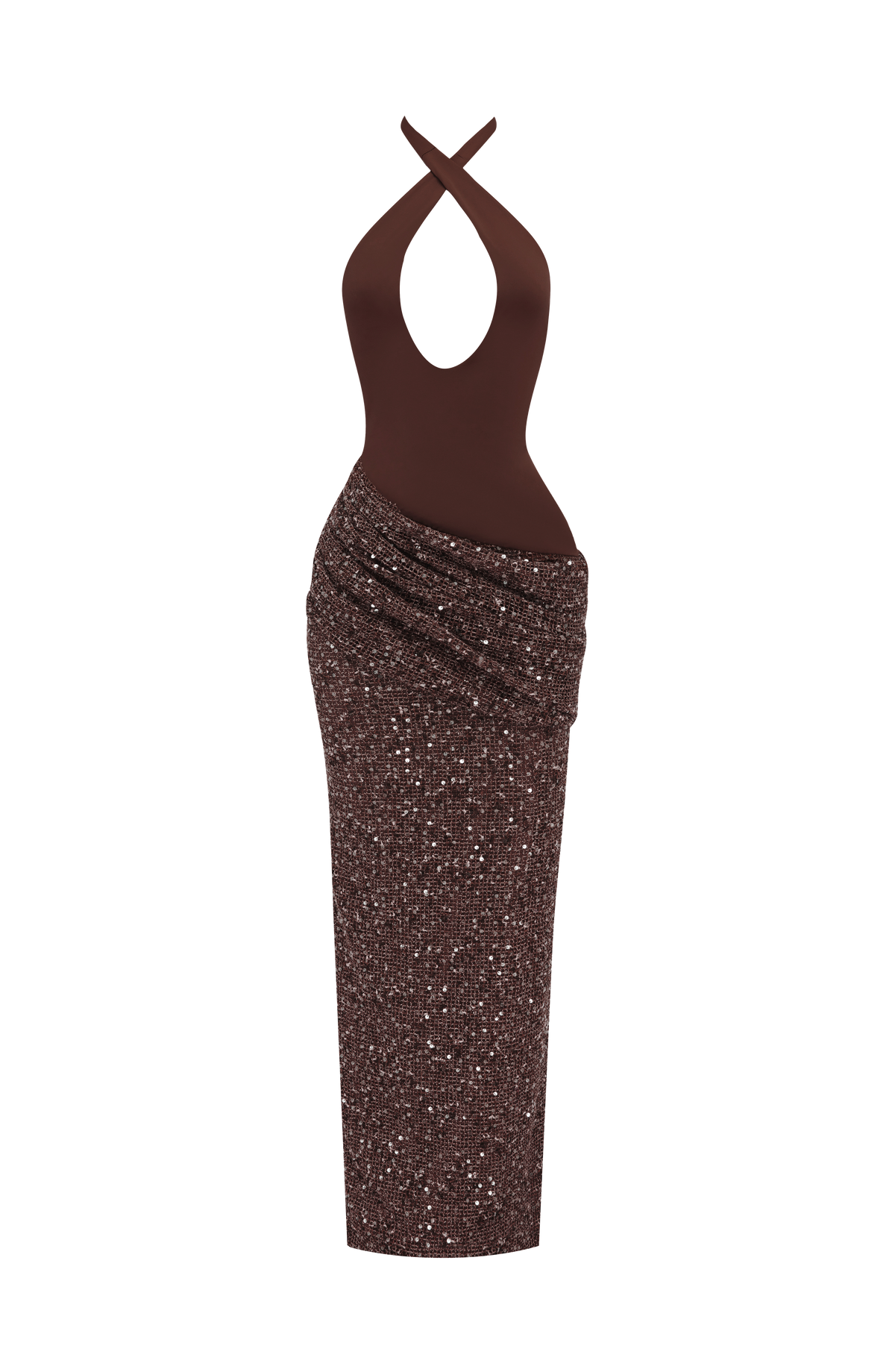 Vestido largo Solea - marrón ciruela