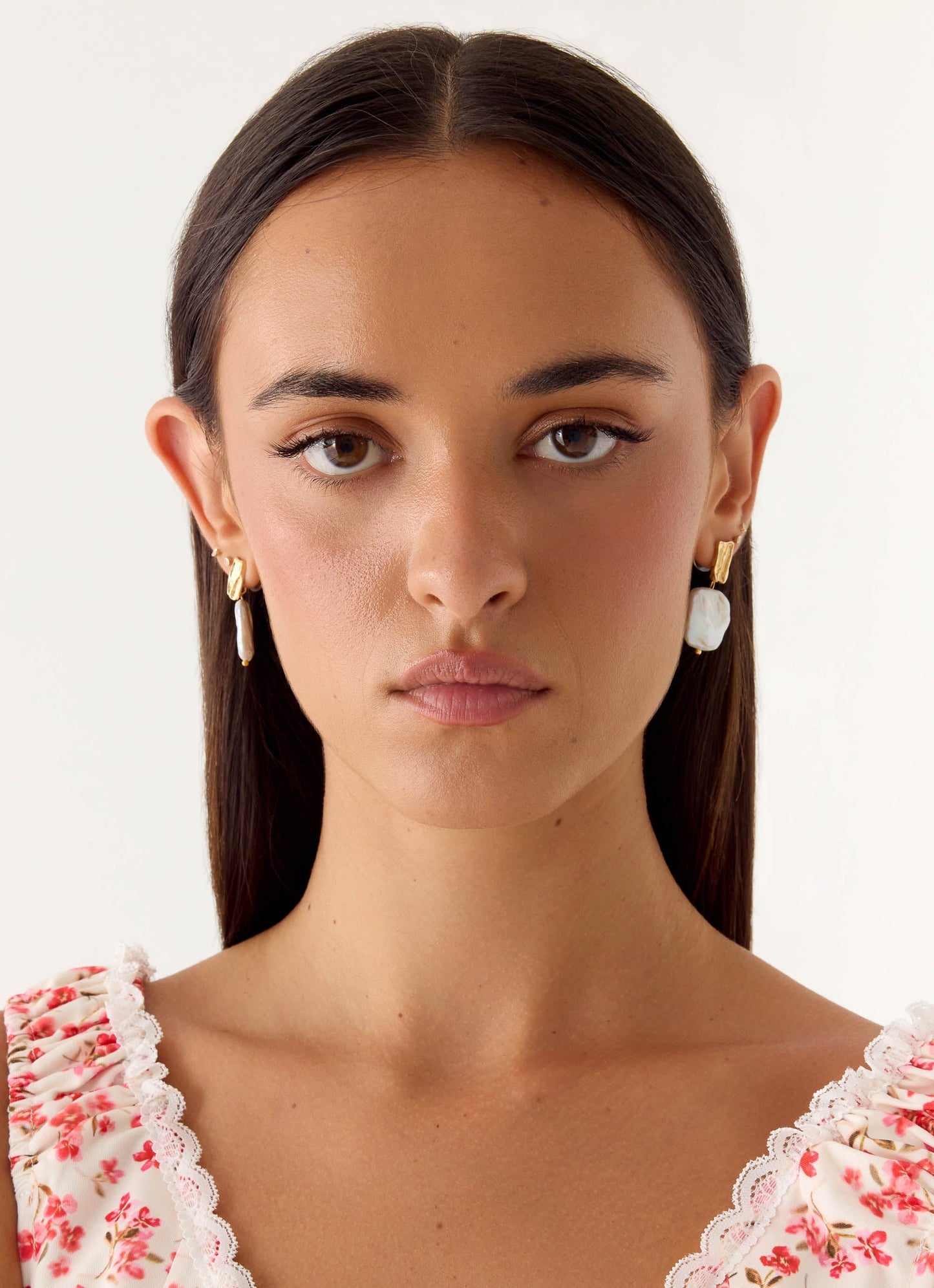 Soft Ember Earrings - Pearl