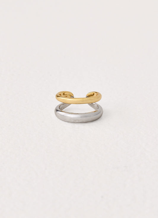 Sweet Contrast Ring - Gold/Silver Metal