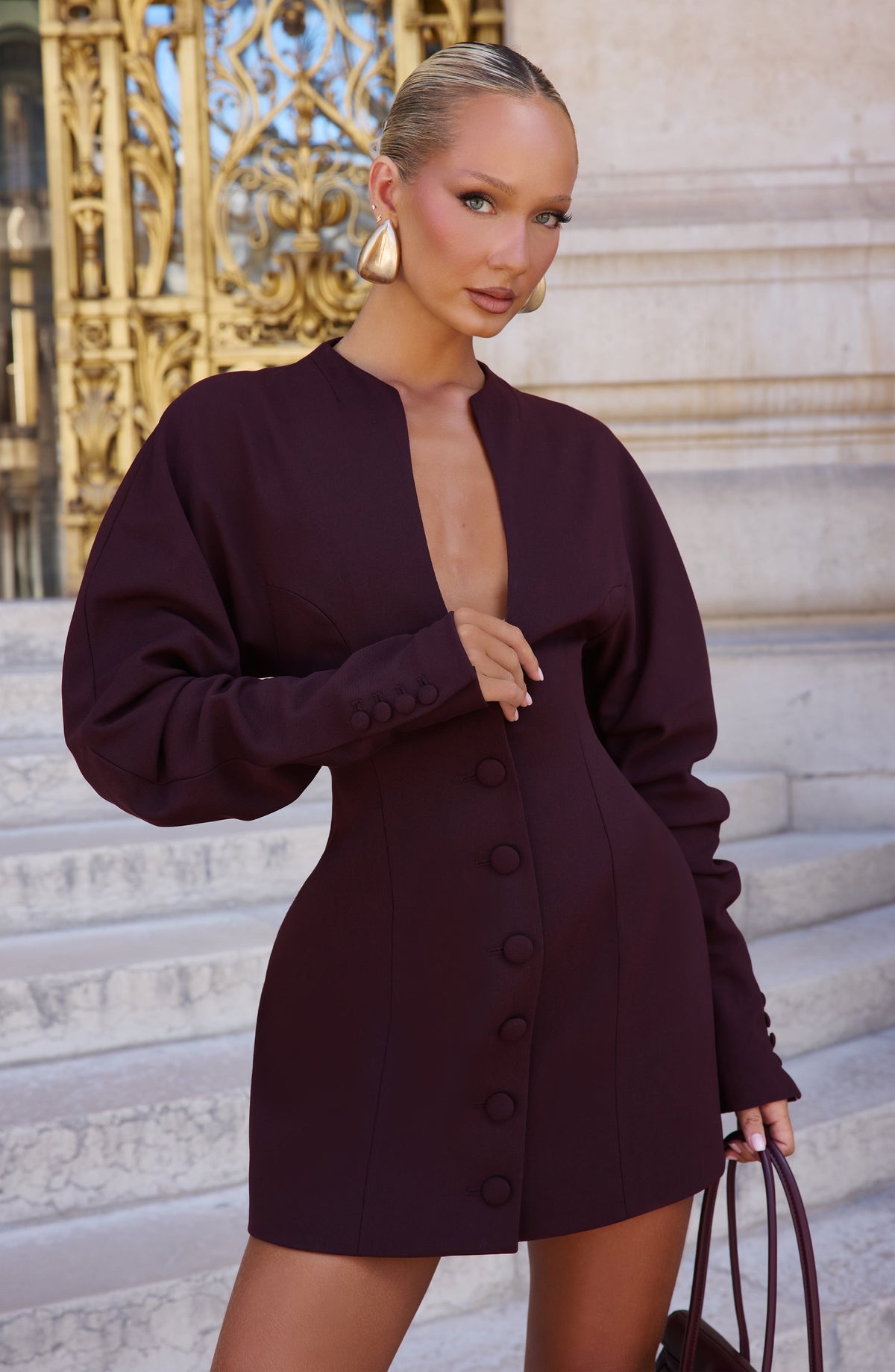 Vestido corto Cody - ciruela