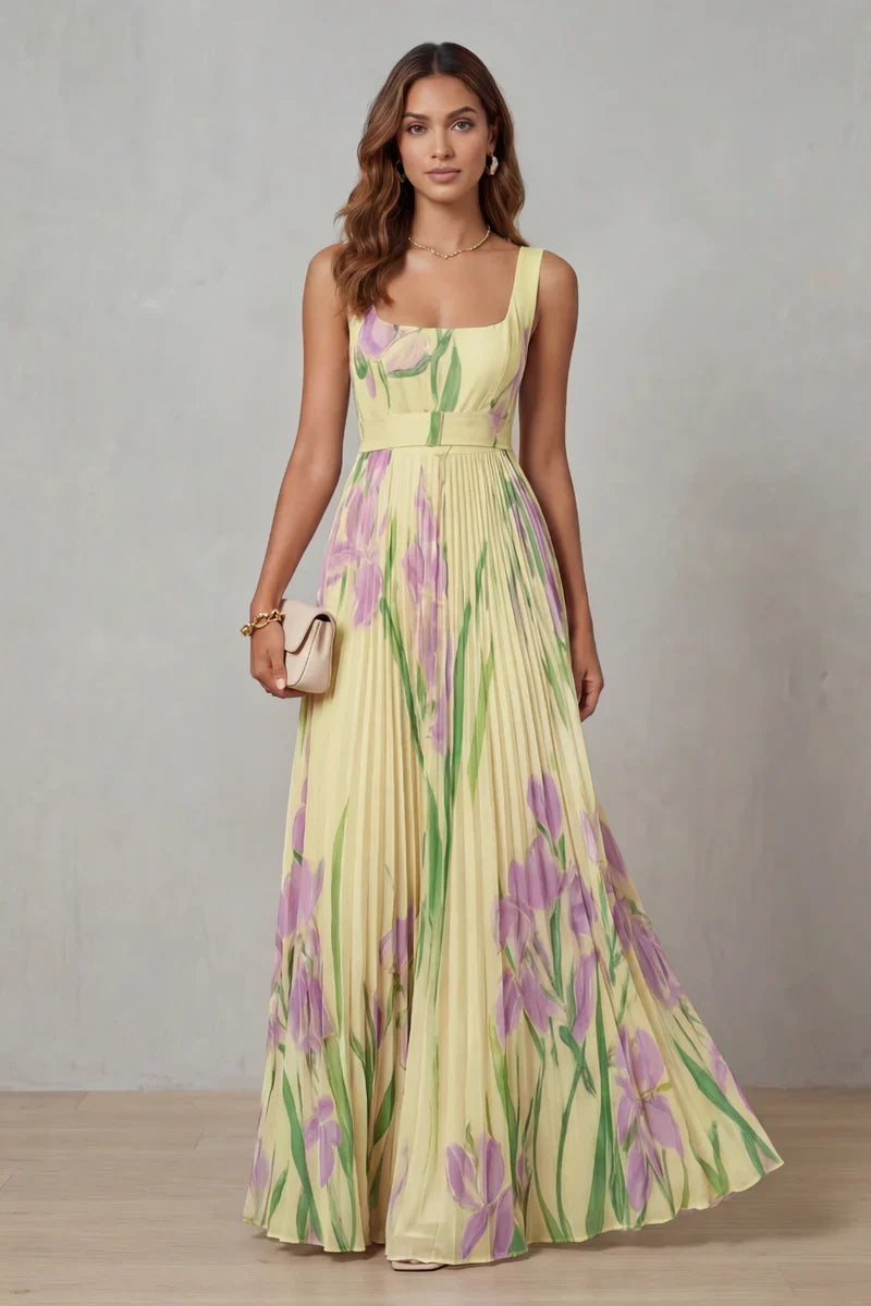 Giulia™ | Vestido Largo Corte A con Estampado Floral